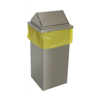 Abfalleimer aus Edelstahl | Mit Schwenkdeckel für 70 Liter Müllbeutel | Hygienisch und robust