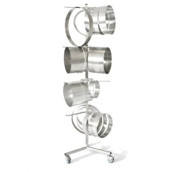 Tortenringständer aus Edelstahl | Bequemes Lagern von Tortenringen auf Ringhaltern in der Bäckerei