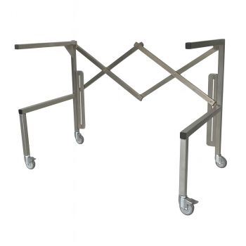 Scherenwagen aus Edelstahl | Flexible und platzsparende Ablagemöglichkeit für Bleche, Roste oder weitere Arbeitsplatten | Leicht und komfortabel unter den Arbeitstisch platzierbar