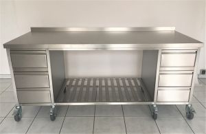 Arbeitstisch AT 015198 R mit Ablagerost