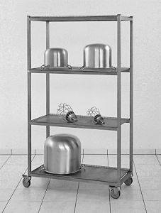 Abtropfwagen aus Edelstahl/Aluminium - 4 Lochblechböden - 1800 mm Höhe
