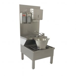 Handwasch- u. Ausgussbeckenkombination HK 602001 mit Rückwand und Zubehör