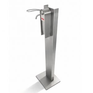 Edelstahl Desinfektionsmittelspender mit Armhebel – hygienische Standlösung