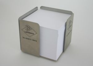 Zettelbox aus Edelstahl