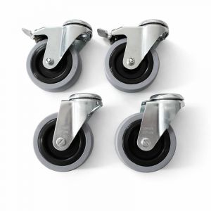 Satz Lenkrollen mit Rückenloch