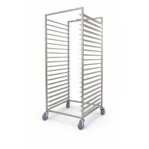 Edelstahl Frosterwagen Universal mit 20 Etagen und Durchschubsicherung. Ideal für Bäckereien.