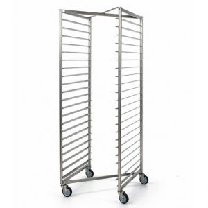 Frosterwagen Z-Form aus Edelstahl für 20 Bleche 60x40 cm - platzsparend & sicher