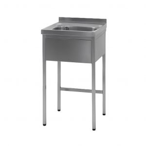 Spültisch Edelstahl mit 1 Becken | Unterbau offen