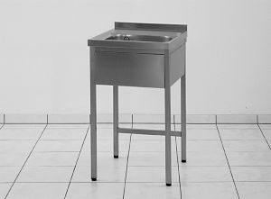 Spültisch Edelstahl mit 1 Becken | Unterbau offen