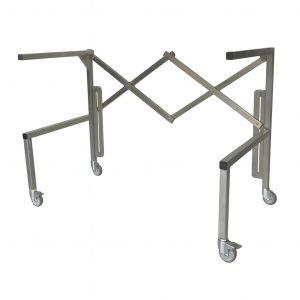 Scherenwagen aus Edelstahl | Flexible und platzsparende Ablagemöglichkeit für Bleche, Roste oder weitere Arbeitsplatten | Leicht und komfortabel unter den Arbeitstisch platzierbar