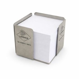 Zettelbox aus Edelstahl