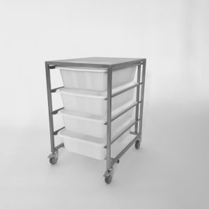 Zutatenwagen ZW 204014 aus Edelstahl mit Zutatenbehältern