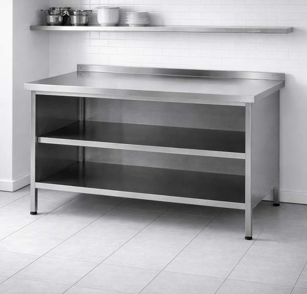 Edelstahl Arbeitsschrank mit offener Frontseite