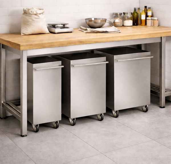 Edelstahl Mehlwagen für die Bäckerei