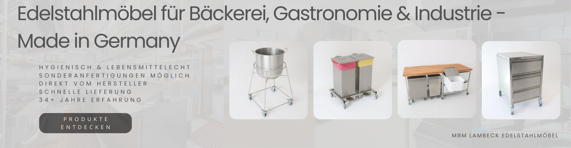 MBM Lambeck Edelstahlmöbel für Bäckerei, Gastronomie und Industrie