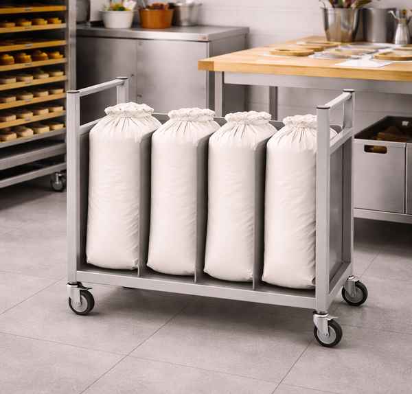 Edelstahl Sacktransporter für 4 Säcke Zutaten