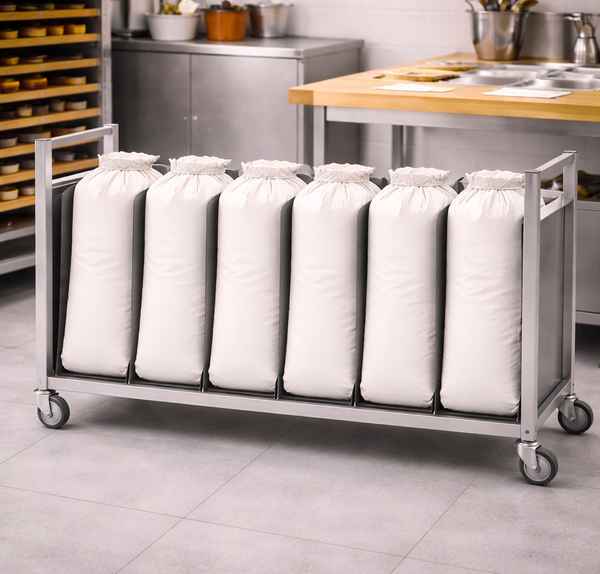 Edelstahl Sacktransporter für 6 Zutatensäcke